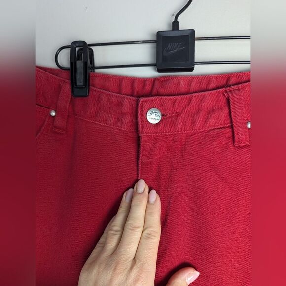 women's wrangler Red stretch straight leg 9/10 - Picture 4 of 10